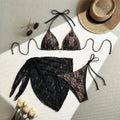 Black Lace Bikini Set with Cover‑Up – Women’s Stylish Swimwear